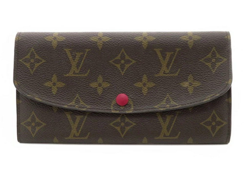 LOUIS VUITTON Portefeuille Emilie Monogram Fuschia Pink Long Wallet